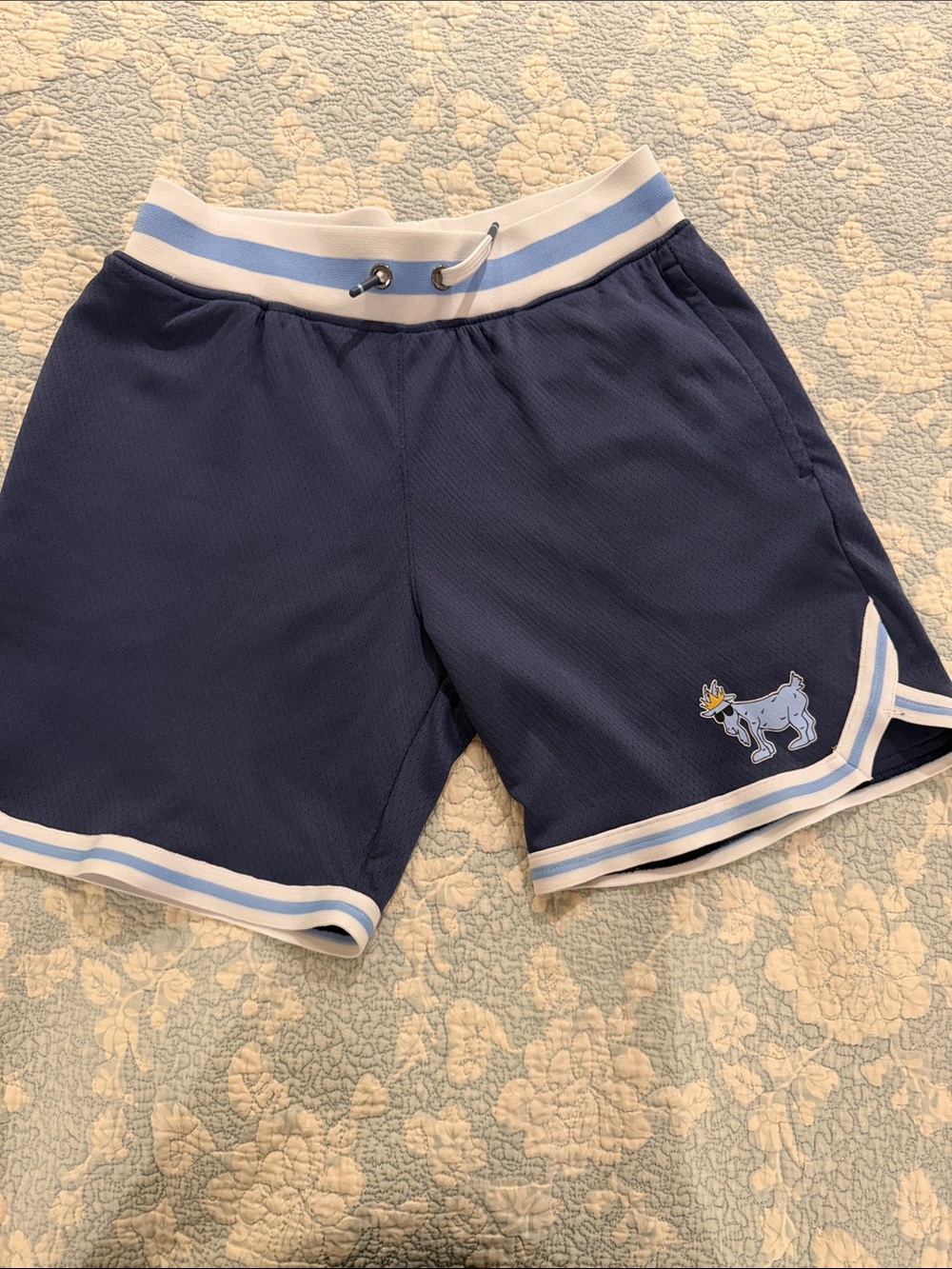 Goat USA Kids Navy Blue Athletic Shorts with Goat Patch